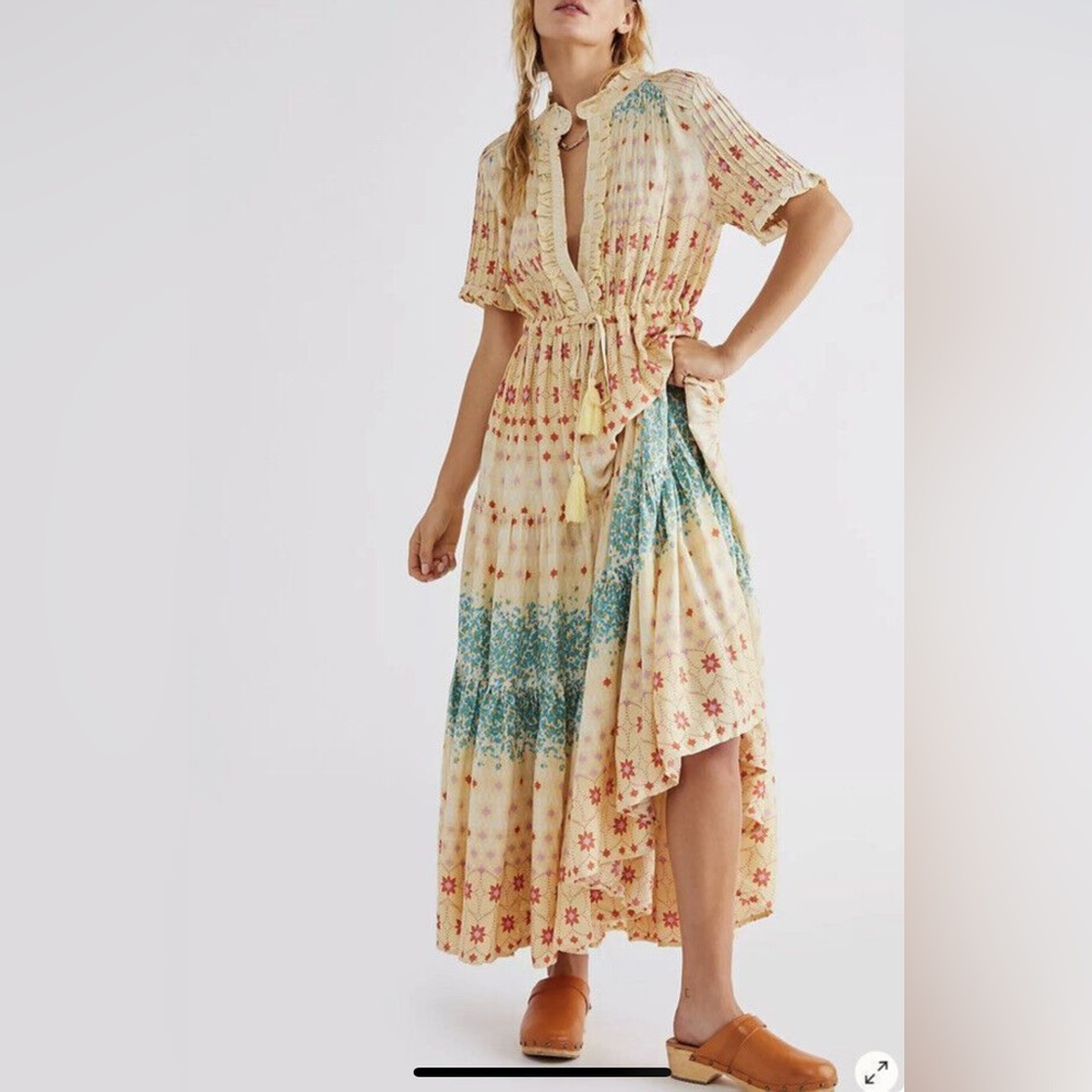 NWOT | Free People Rare Feelings Multicolor Floral Maxi Dress, Size M